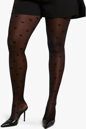Boohoo Womens Plus Heart Pattern Tights - - 16/18