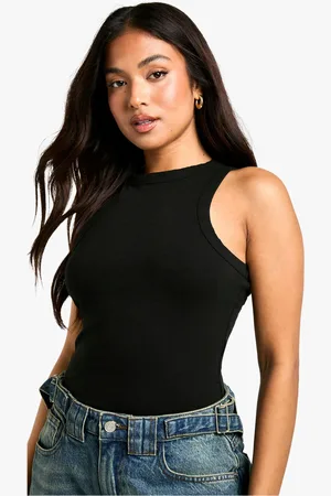 Boohoo Womens Petite Basic Racer Neck Bodysuit - - 6
