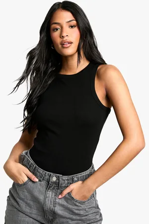 Boohoo Womens Tall Basic Racer Neck Bodysuit - - 6