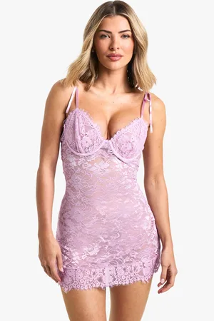 Boohoo Womens Lace Button Detail Baby Doll - - 6