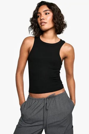 Boohoo Womens Tall Basic Racer Crop Top - - 6