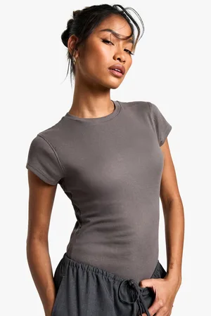 Boohoo Womens Basics Short Sleeve Crew Neck Bodysuit - - 6