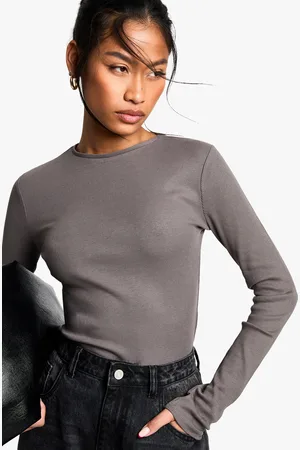 Boohoo Womens Basics 2 Pack Crew Neck Long Sleeve Bodysuit - - 6