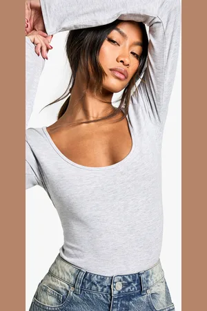 Boohoo Womens Basics Long Sleeve Scoop Neck Bodysuit - - 6