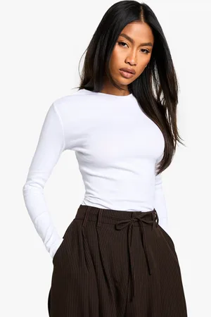Boohoo Womens Basics 2 Pack Crew Neck Long Sleeve Bodysuit - - 6