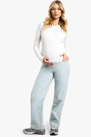 Boohoo Womens Maternity Over The Bump Boyfriend Jeans - - 8