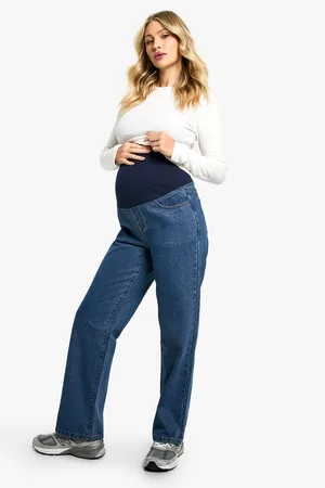 Boohoo Womens Maternity Over The Bump Boyfriend Jeans - - 10