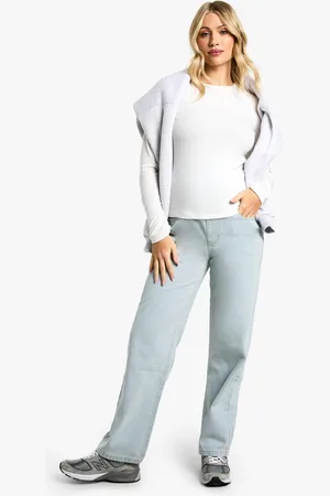 Boohoo Womens Maternity Over The Bump Boyfriend Jeans - - 10