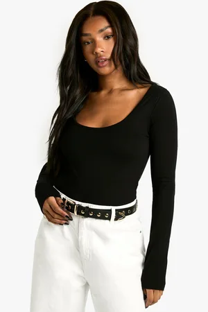 Boohoo Womens Basics Long Sleeve Scoop Neck Bodysuit - - 6