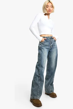Boohoo Womens Stud Detail Jean - - 6