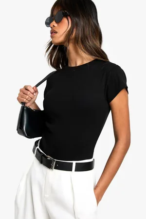 Boohoo Womens Basics Short Sleeve Crew Neck Bodysuit - - 6