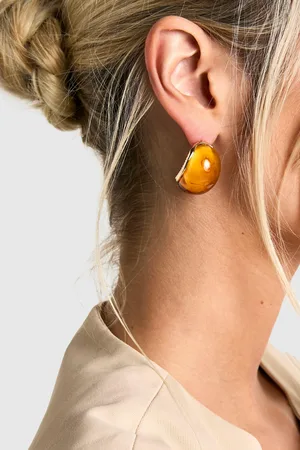 Boohoo Womens Resin Chunky Hoop Earrings - - One Size