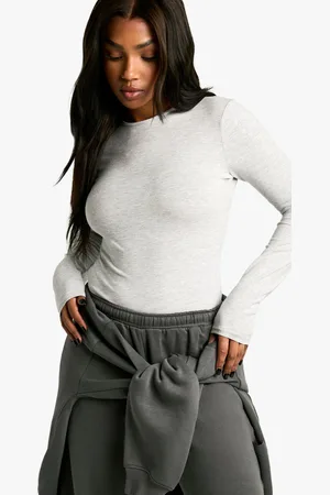 Boohoo Womens Basics Crew Neck Long Sleeve Bodysuit - - 8