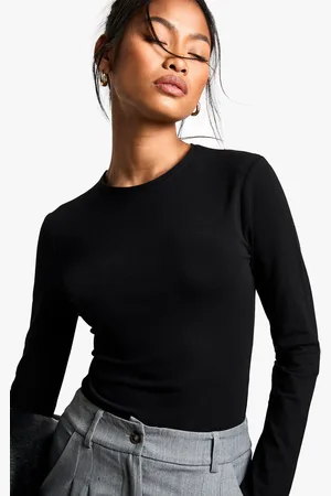 Boohoo Womens Basics Crew Neck Long Sleeve Bodysuit - - 6