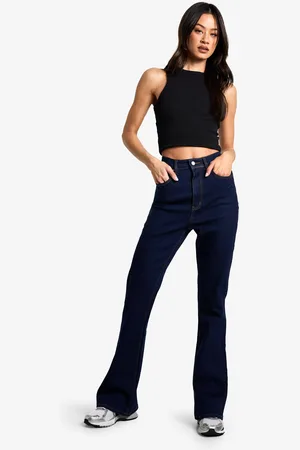 Boohoo Womens The Tall High Waist Flared Jean - - 8/34L