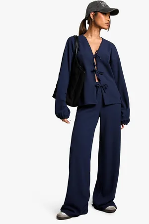 Boohoo Womens Rib Tie Front Blouse And Trouser Co-Ord - - 6