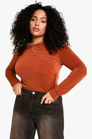 Boohoo Womens Plus Twist Detail Rouched Bodysuit - - 16