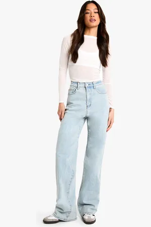 Boohoo Womens The Tall High Waist Loose Straight Jean - - 14/34L