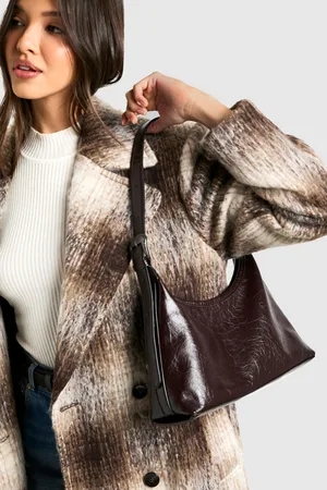 Boohoo Womens Western Buckle Patent Pu Shoulder Bag - - One Size