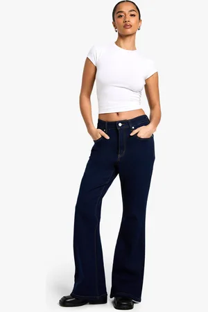Boohoo Womens The Petite High Waist Flared Jean - - 6/26L