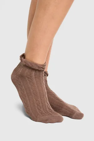 Boohoo Womens Cable Knit Sock 3 Pack - - One Size