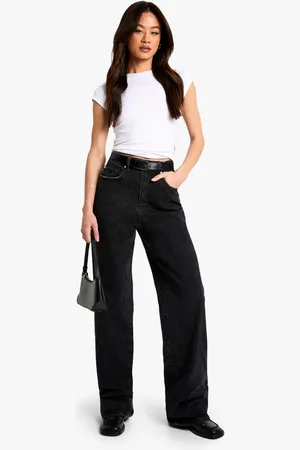 Boohoo Womens The Tall High Waist Loose Straight Jean - - 8/34L