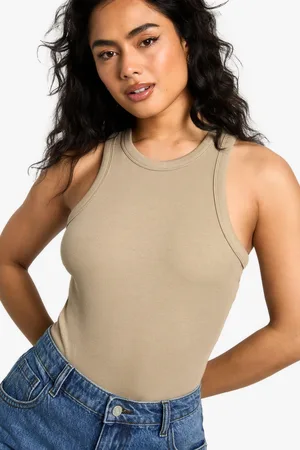 Boohoo Womens Basics Racer Neck Bodysuit - - 6