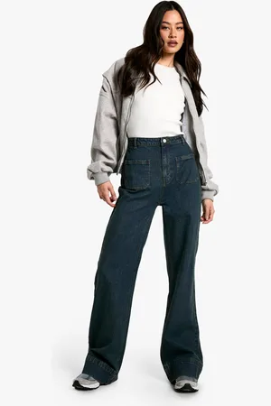 Boohoo Womens Tall Pocket Detail Flare Leg Jean, - - 6/34L