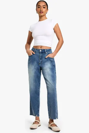 Boohoo Womens The Petite High Waist Mom Jean - - 6/26L