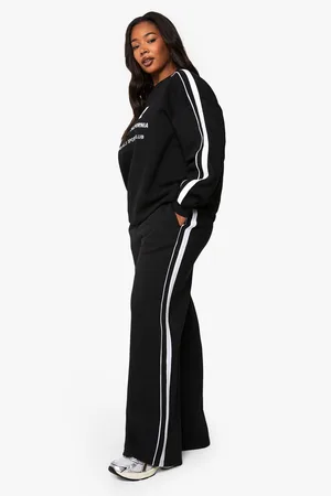 Boohoo Womens Plus Side Stripe Wide Leg Joggers - - 16