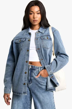Boohoo Womens Plus Denim Shacket - - 16
