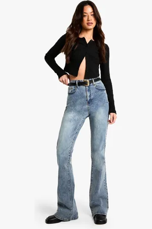 Boohoo Womens The Tall High Waist Flared Jean - - 8/34L