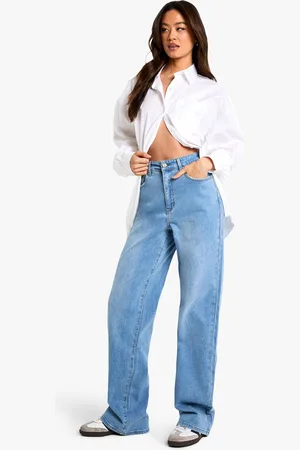 Boohoo Womens The Tall High Waist Loose Straight Jean - - 10/36L