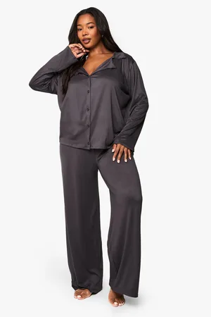 Boohoo Womens Plus Basic Shirt & Trouser Pj Set - - 16