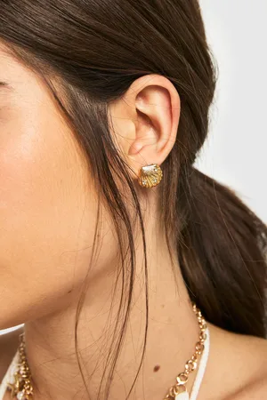 Boohoo Womens Seashell Stud Earrings 4 Pack - One Size