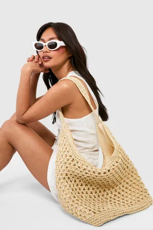Boohoo Womens Slouchy Straw Beach Bag - - One Size