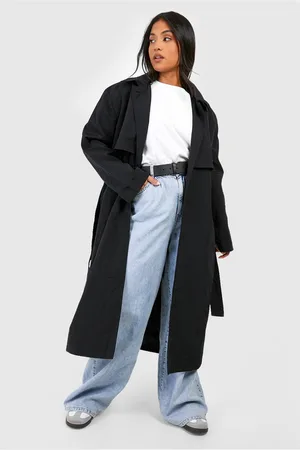 Boohoo Womens Petite Nylon Shoulder Detail Trench Coal - - 10
