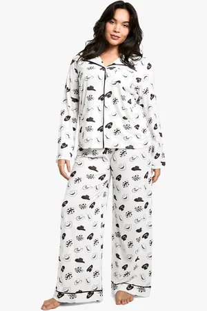 Boohoo Womens Plus Western Print Long Sleeve Shirt And Trouser Pyjama Set - - 16