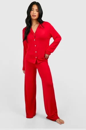 Boohoo Womens Petite Long Sleeve Shirt & Trousers Pyjama Set - - 6