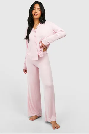 Boohoo Womens Petite Long Sleeve Shirt & Trousers Pyjama Set - - 6