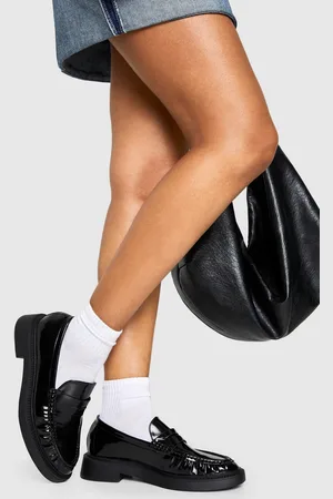 Boohoo Womens Patent Ruched Loafers - - 3