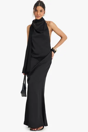 Boohoo Womens Satin Maxi Dress With Chiffon Scarf - - 6