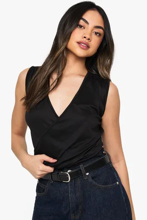 Boohoo Womens Jersey Wrap Front Drape Top - - 6