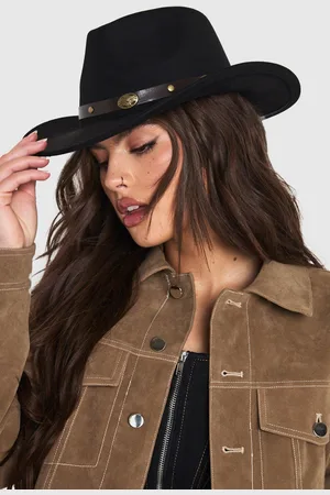 Boohoo Womens Western Trim Cowboy Hat - - One Size