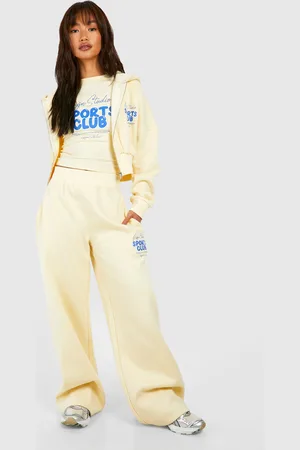 Boohoo Womens Dsgn Studio Sports Club Bubble Slogan Straight Leg Jogger - - S