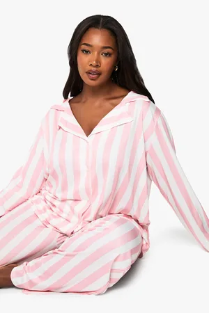 Boohoo Womens Plus Striped Shirt And Trouser Set - - 16