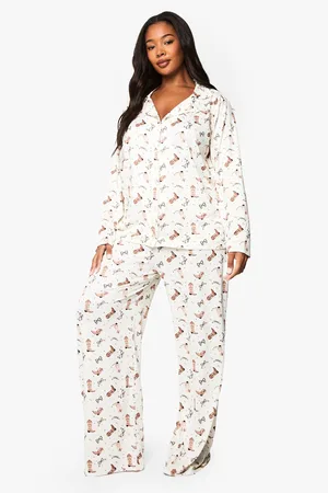 Boohoo Womens Plus Cowboy Print Shirt And Pj Trouser - - 16