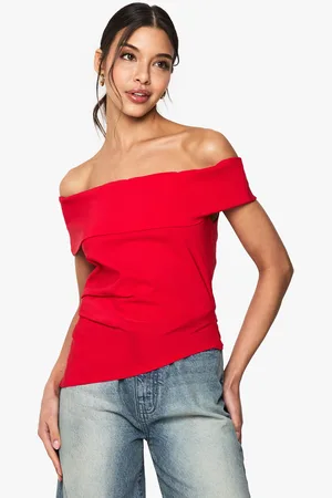 Boohoo Womens Bengaline Bardot Top With Ruched Detail - - 8