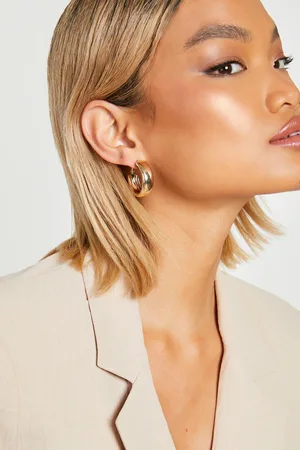 Boohoo Womens Simple Chunky Earrings - One Size