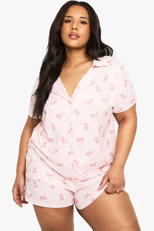Boohoo Womens Plus Cowboy Print Shirt And Short Set - - 16
